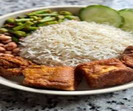 Basmathi Nasi Lemak With Vegetarian Chicken / பஸ்மாத்தி நாசி லெமாக்  வித்  வெஜ்டறியன் சிக்கன் 